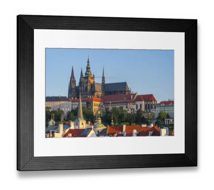 Framed Print : Prague, Czech Republic. St. Vitus Cathedral above roofs of city Framed Print : Prague, Czech Republic. St. Vitus Cathedral above roofs of city
