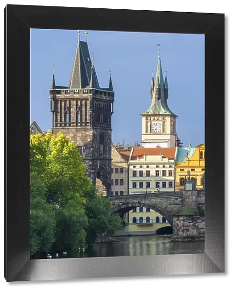 Prague, Czech Republic. Charles bridge and bridge tower