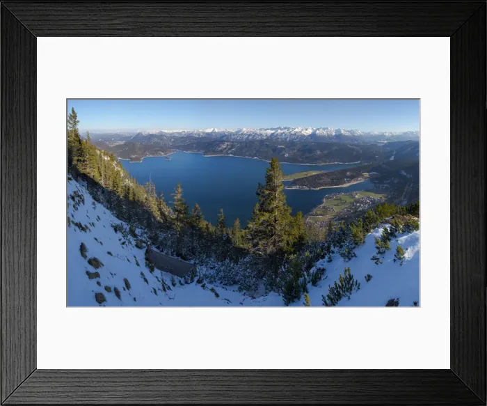 Framed Print : The view from Mt. Fahrenberg-Kopf towards lake Walchensee Framed Print : The view from Mt. Fahrenberg-Kopf towards lake Walchensee