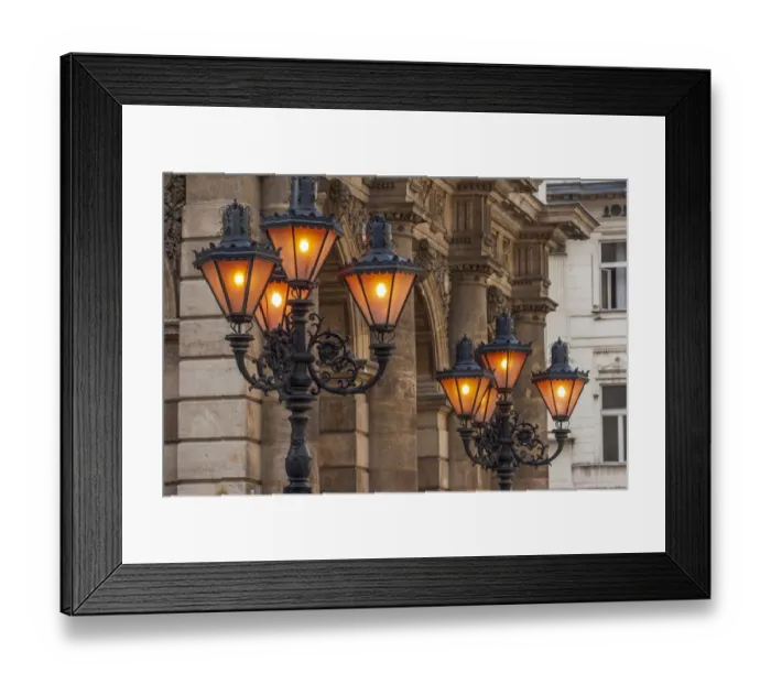 Framed Print : Hungary, Budapest. Streetlights Framed Print : Hungary, Budapest. Streetlights