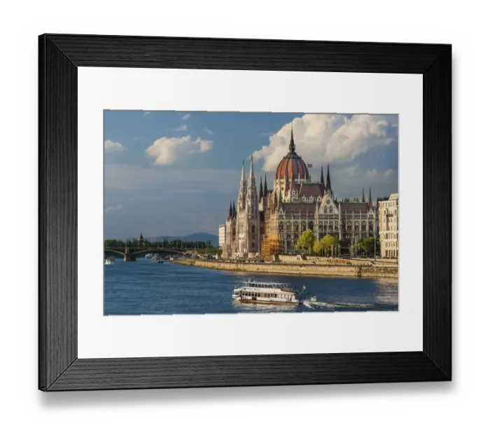 Framed Print : Tour boat passes Hungarys Parliament, built between 1884-1902 is the country
