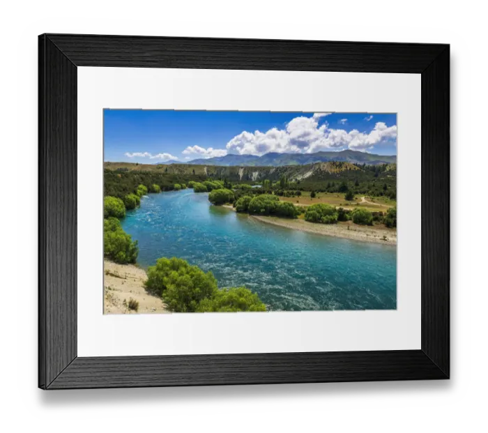 Framed Print : River view from the Upper Clutha River Track, Central Otago, South Island, New Zealand Framed Print : River view from the Upper Clutha River Track, Central Otago, South Island, New Zealand