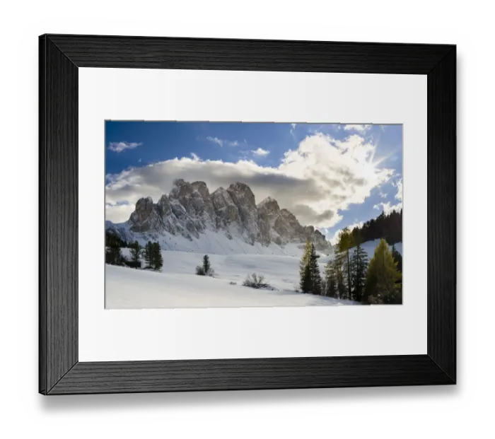 Framed Print : Geisler mountain range in the dolomites of the Villnoss Valley in South Tyrol Framed Print : Geisler mountain range in the dolomites of the Villnoss Valley in South Tyrol