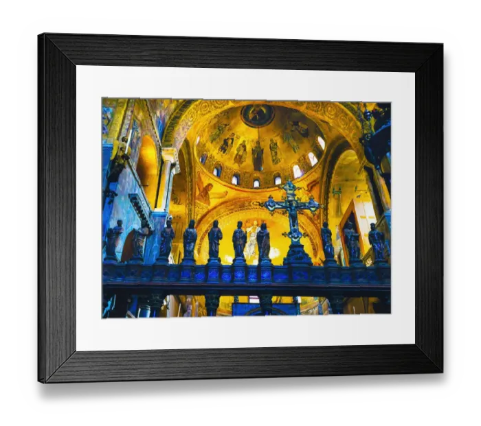 Framed Print : Cross Saint Marks Basilica arches, mosaics, Venice, Italy Framed Print : Cross Saint Marks Basilica arches, mosaics, Venice, Italy