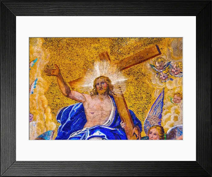 Framed Print : Jesus Christ, angels resurrection facade Saint Marks Cathedral, Venice, Italy Framed Print : Jesus Christ, angels resurrection facade Saint Marks Cathedral, Venice, Italy