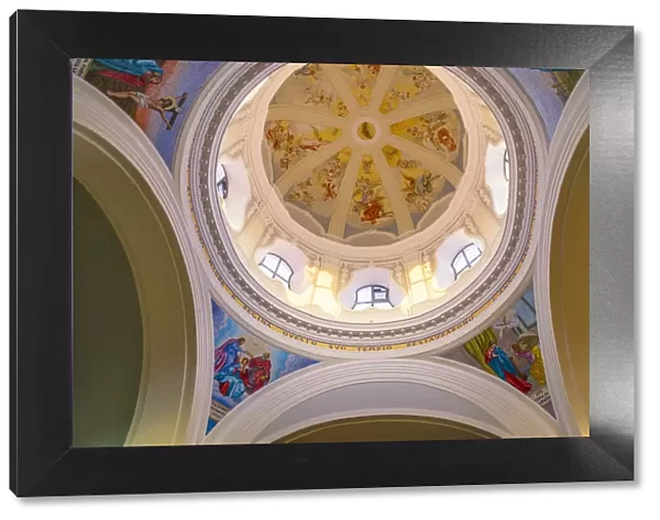 Europe, Italy, Procida. Interior dome of Santuario S. Maria delle Grazie Incornata church