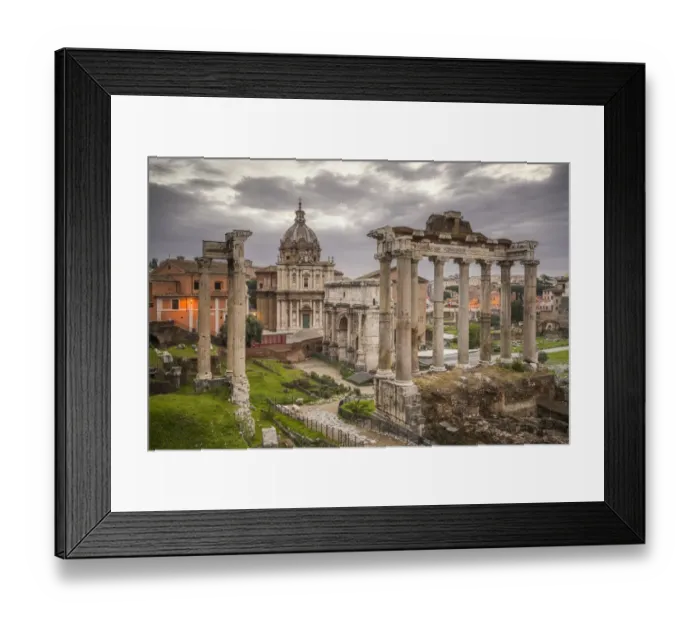 Framed Print : Europe, Italy, Rome. Ruins of Roman Temple of Saturn