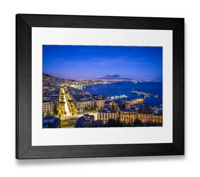 Framed Print : Europe, Italy, Naples. Overview of city with Mt. Vesuvius at sunset Framed Print : Europe, Italy, Naples. Overview of city with Mt. Vesuvius at sunset