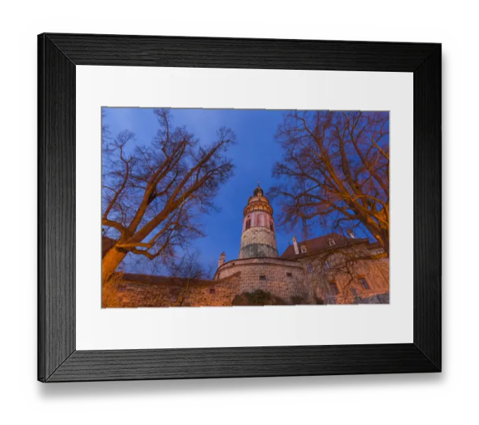 Framed Print : Europe, Czech Republic, Cesky Krumlov. Castle and trees at sunset Framed Print : Europe, Czech Republic, Cesky Krumlov. Castle and trees at sunset