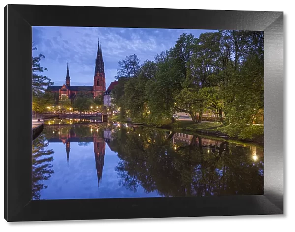 Sweden, Central Sweden, Uppsala, Domkyrka Cathedral, reflection