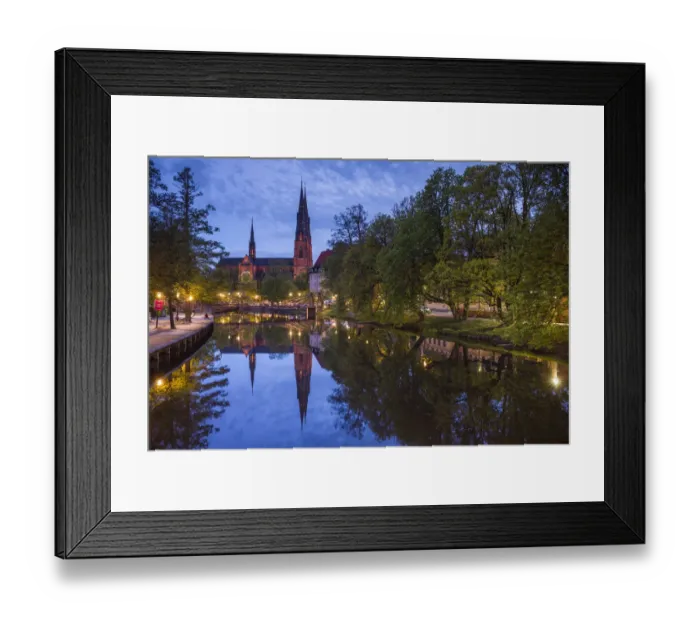 Framed Print : Sweden, Central Sweden, Uppsala, Domkyrka Cathedral, reflection Framed Print : Sweden, Central Sweden, Uppsala, Domkyrka Cathedral, reflection