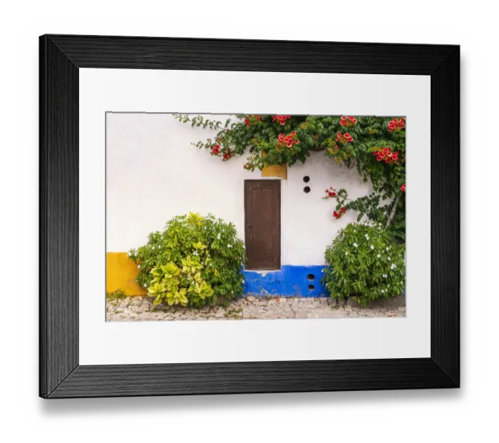 Framed Print : Europe, Portugal, Obidos. Colorful house Framed Print : Europe, Portugal, Obidos. Colorful house