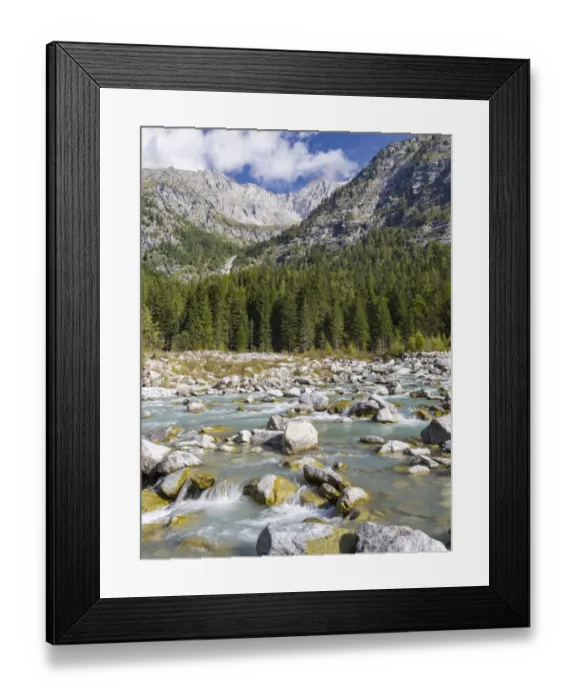 Framed Print : River Sarca. Val di Genova in the Parco Naturale Adamello, Brenta, Trentino, Italy Framed Print : River Sarca. Val di Genova in the Parco Naturale Adamello, Brenta, Trentino, Italy