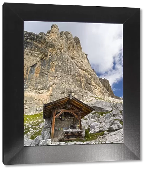 Chapel of Rifugio Tuckett e Sella. The Brenta Dolomites, UNESCO World Heritage Site