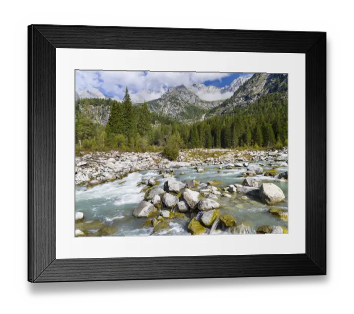Framed Print : River Sarca. Val di Genova in the Parco Naturale Adamello, Brenta, Trentino, Italy Framed Print : River Sarca. Val di Genova in the Parco Naturale Adamello, Brenta, Trentino, Italy