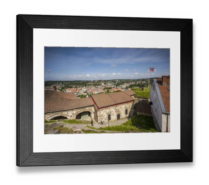 Framed Print : Norway, Ostfold County, Halden, town view from Fredriksten Fortress Framed Print : Norway, Ostfold County, Halden, town view from Fredriksten Fortress
