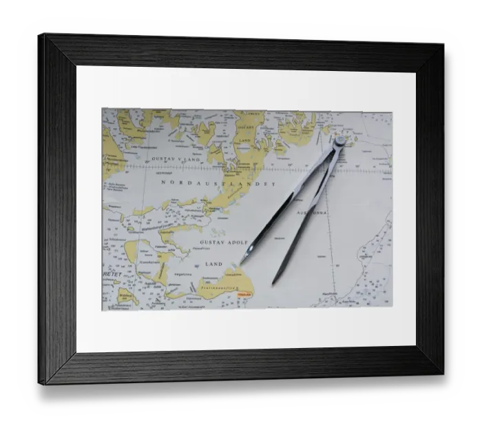 Framed Print : Svalbard Islands maritime map Framed Print : Svalbard Islands maritime map