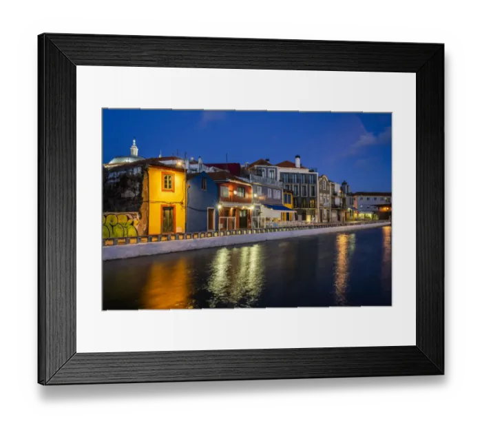 Framed Print : Europe, Portugal, Aveiro. Sunset on buildings and canal Framed Print : Europe, Portugal, Aveiro. Sunset on buildings and canal