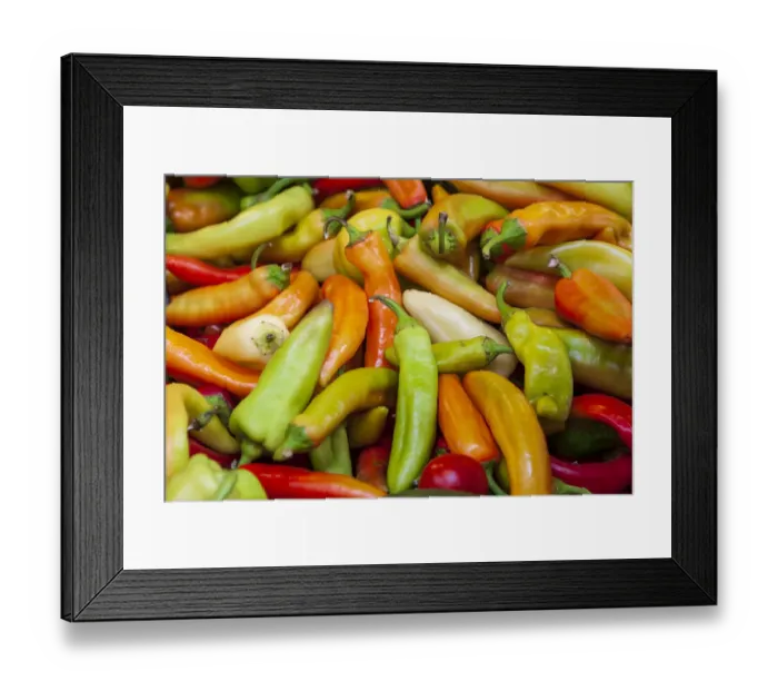Framed Print : Variety of peppers