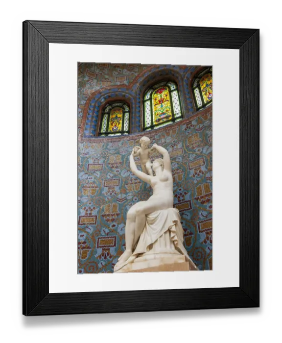 Framed Print : Statue inside The Gellert Hotel and Baths, known as the finest of Budapest bath houses