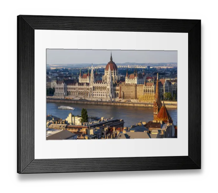 Framed Print : Tour boat passes Hungarys Parliament, built between 1884-1902 is the country
