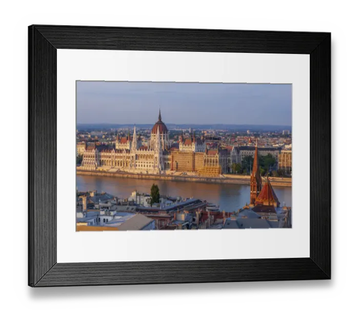 Framed Print : Hungary, Budapest. View of Hungarys Parliament, built between 1884-1902 is