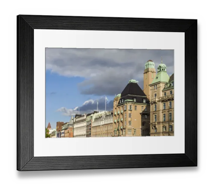 Framed Print : Sweden, Scania, Malmo, buildings along Norra Vallgatan street (Editorial Use Only)