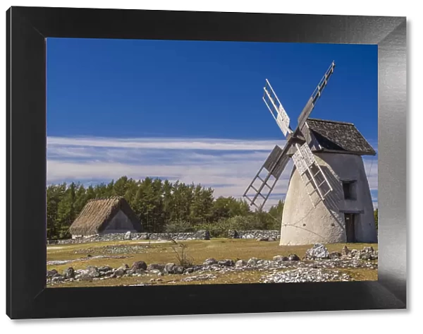 Sweden, Faro Island, Eroskogs, old windmill