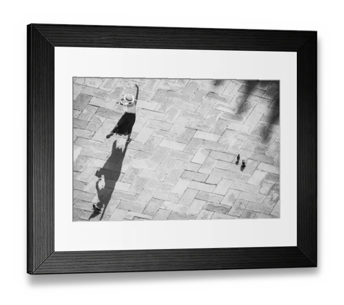 Framed Print : Europe, Italy, Venice. Black and white of tourist poising for photo on San Marco Square Framed Print : Europe, Italy, Venice. Black and white of tourist poising for photo on San Marco Square