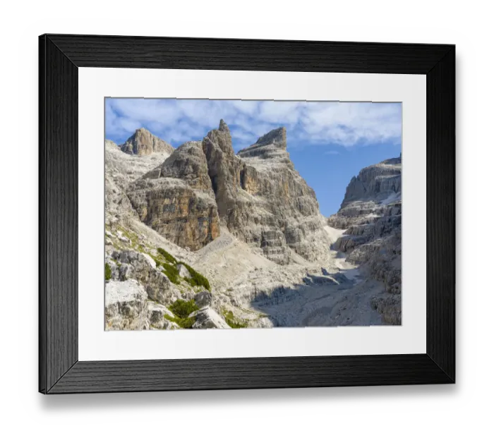 Framed Print : Bocca del Tuckett and Cima Sella. The Brenta Dolomites, UNESCO World Heritage Site Framed Print : Bocca del Tuckett and Cima Sella. The Brenta Dolomites, UNESCO World Heritage Site