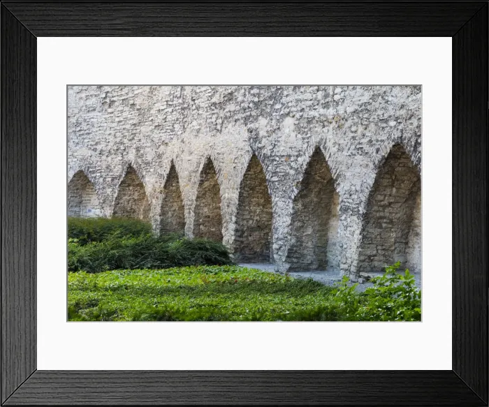 Framed Print : Medieval city wall in the old town, Tallinn, Estonia Framed Print : Medieval city wall in the old town, Tallinn, Estonia