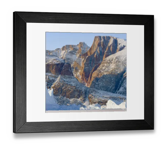 Framed Print : Icebergs in front of Appat Island, frozen into the sea ice of the Uummannaq fjord system