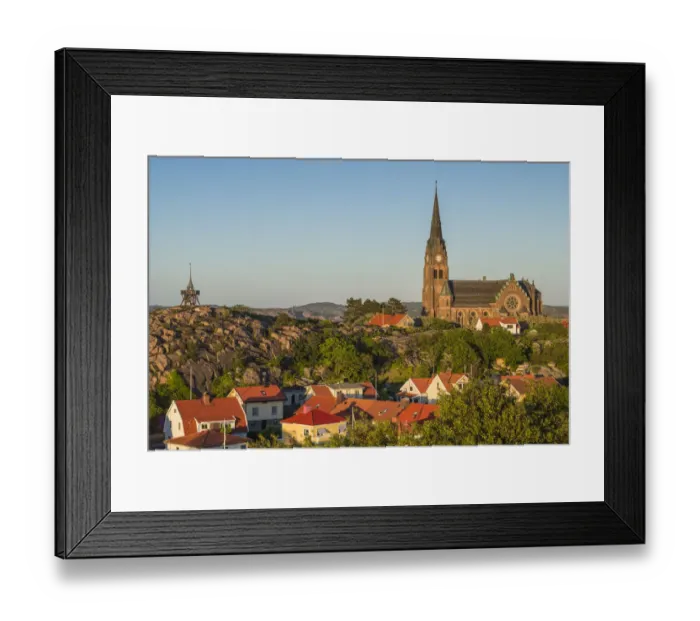 Framed Print : Sweden, Bohuslan, Lysekil, high angle view of the Lysekil church Framed Print : Sweden, Bohuslan, Lysekil, high angle view of the Lysekil church