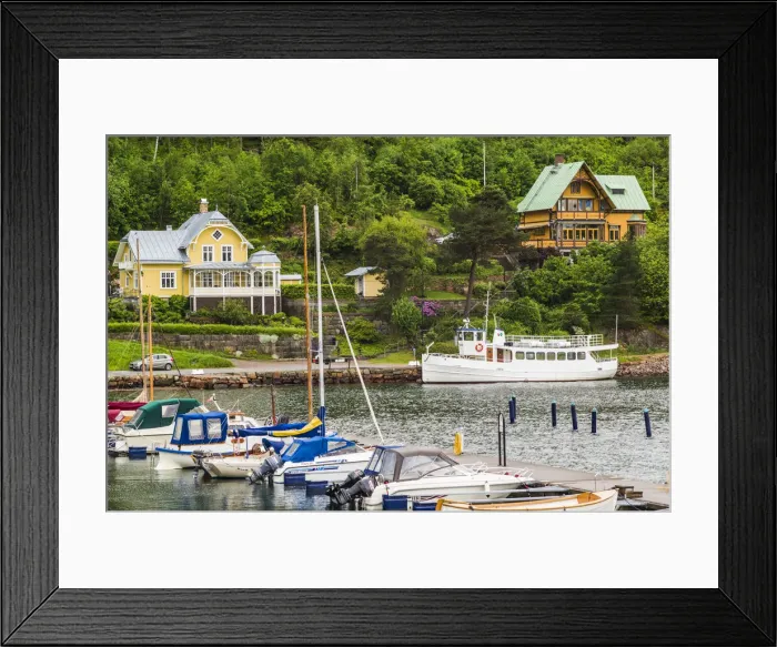 Framed Print : Sweden, Bohuslan, Gustavsberg, Swedens Oldest Resort, waterfront view