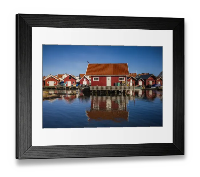 Framed Print : Sweden, Bohuslan, Kungshamn, red fishing shacks in the Fisketangen Framed Print : Sweden, Bohuslan, Kungshamn, red fishing shacks in the Fisketangen