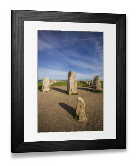Framed Print : Southern Sweden, Kaseberga, Ales Stenar, Ales Stones, early peoples ritual site Framed Print : Southern Sweden, Kaseberga, Ales Stenar, Ales Stones, early peoples ritual site