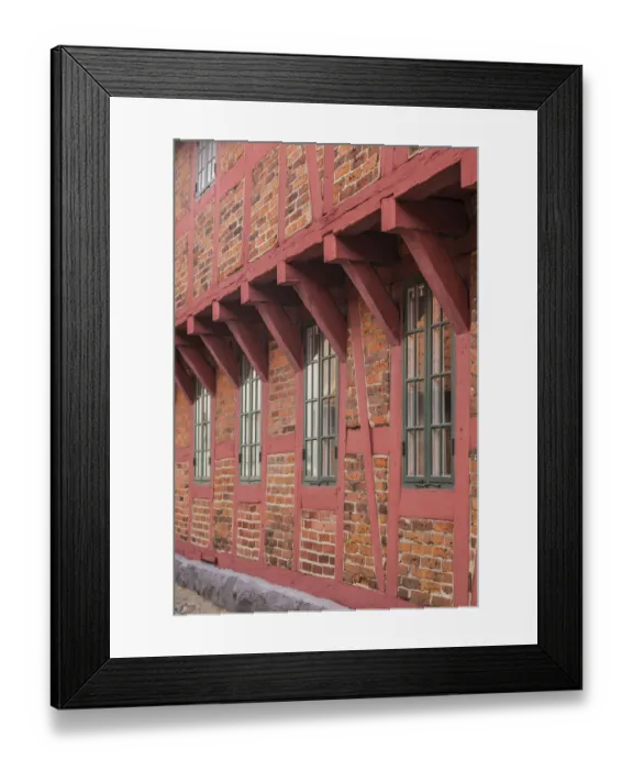 Framed Print : Southern Sweden, Ystad, traditional half-timbered building, Per Helsas Gard, 16th century