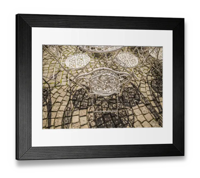 Framed Print : Sweden, Vastragotland and Bohuslan, Gothenburg, outdoor table and chairs Framed Print : Sweden, Vastragotland and Bohuslan, Gothenburg, outdoor table and chairs