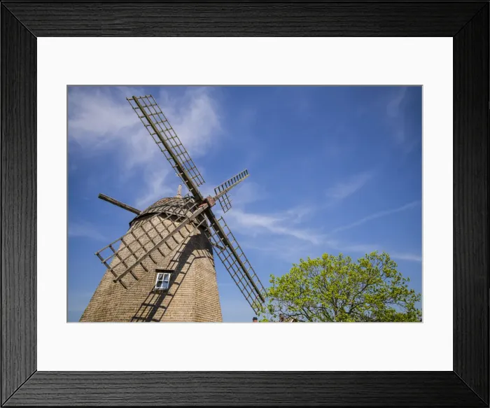 Framed Print : Sweden, Oland Island, Strandskogen, antique wooden windmill Framed Print : Sweden, Oland Island, Strandskogen, antique wooden windmill