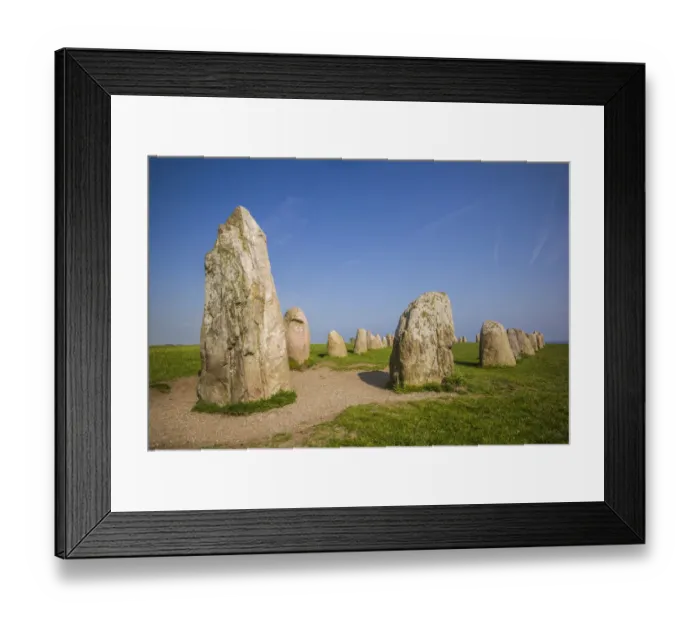 Framed Print : Southern Sweden, Kaseberga, Ales Stenar, Ales Stones, early peoples ritual site
