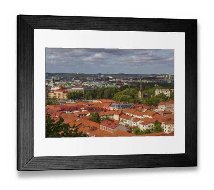 Framed Print : Sweden, Vastragotland and Bohuslan, Gothenburg, high angle city view from the Skansparken Framed Print : Sweden, Vastragotland and Bohuslan, Gothenburg, high angle city view from the Skansparken