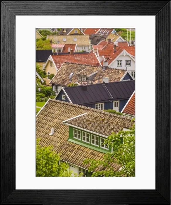 Framed Print : Sweden, Scania, Arild, high angle village view Framed Print : Sweden, Scania, Arild, high angle village view