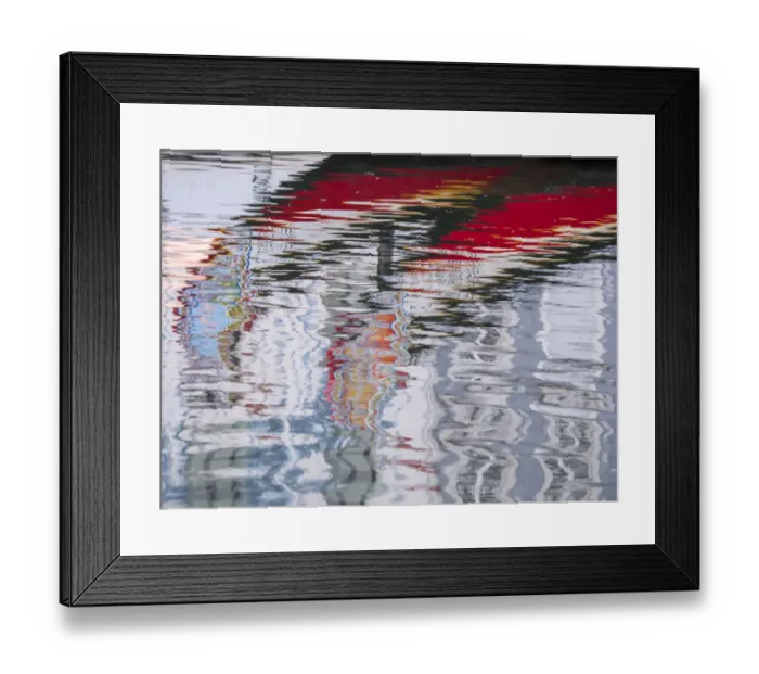 Framed Print : Portugal, Aveiro. Reflections of traditional and colorful salt boats, called Moliceiro Framed Print : Portugal, Aveiro. Reflections of traditional and colorful salt boats, called Moliceiro