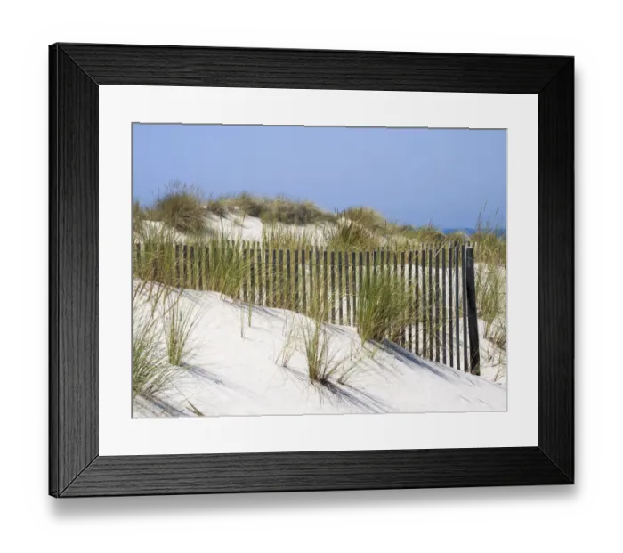 Framed Print : Portugal, Costa Nova. Beach grass, sand and old fence line at the beach resort of Costa Framed Print : Portugal, Costa Nova. Beach grass, sand and old fence line at the beach resort of Costa