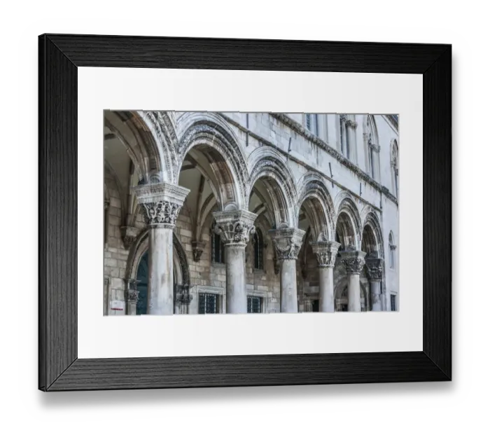 Framed Print : Dubrovnik, Croatia. Ornate columns at Sponza Palace Framed Print : Dubrovnik, Croatia. Ornate columns at Sponza Palace