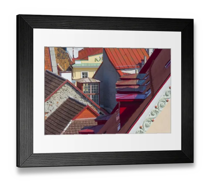 Framed Print : Red roofs of historical buildings in the old town, Tallinn, Estonia Framed Print : Red roofs of historical buildings in the old town, Tallinn, Estonia