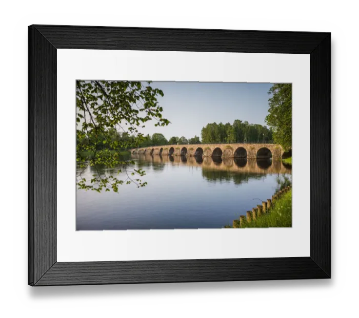 Framed Print : Sweden, Varmland, Karlstad, Ostra bron bridge, longest stone arch bridge in Sweden Framed Print : Sweden, Varmland, Karlstad, Ostra bron bridge, longest stone arch bridge in Sweden