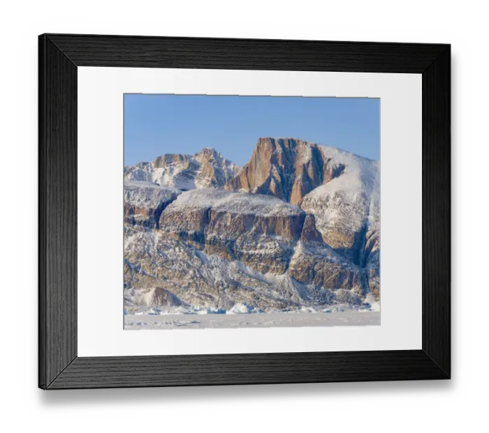Framed Print : Icebergs in front of Appat Island, frozen into the sea ice of the Uummannaq fjord system