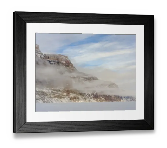 Framed Print : Storen Island, frozen into the sea ice of the Uummannaq fjord system during winter