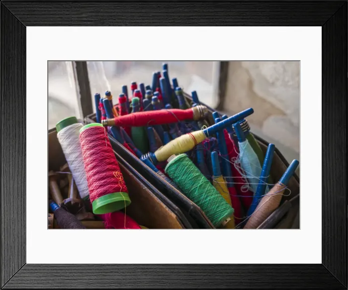 Framed Print : Sweden, Norrkoping, former mill town, thread used in cloth production Framed Print : Sweden, Norrkoping, former mill town, thread used in cloth production